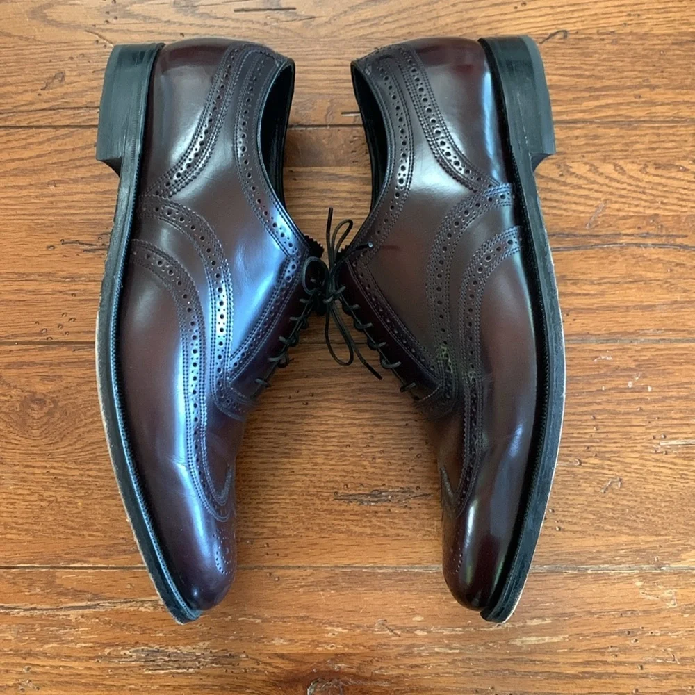 Florsheim Wingtip Oxford Lace-up Shoes Men’s Burgundy Leather Size 12 3E Width